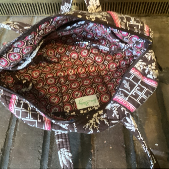 Vera Bradley Imperial Toile Shoulder Bag Brown & White - Picture 3 of 5